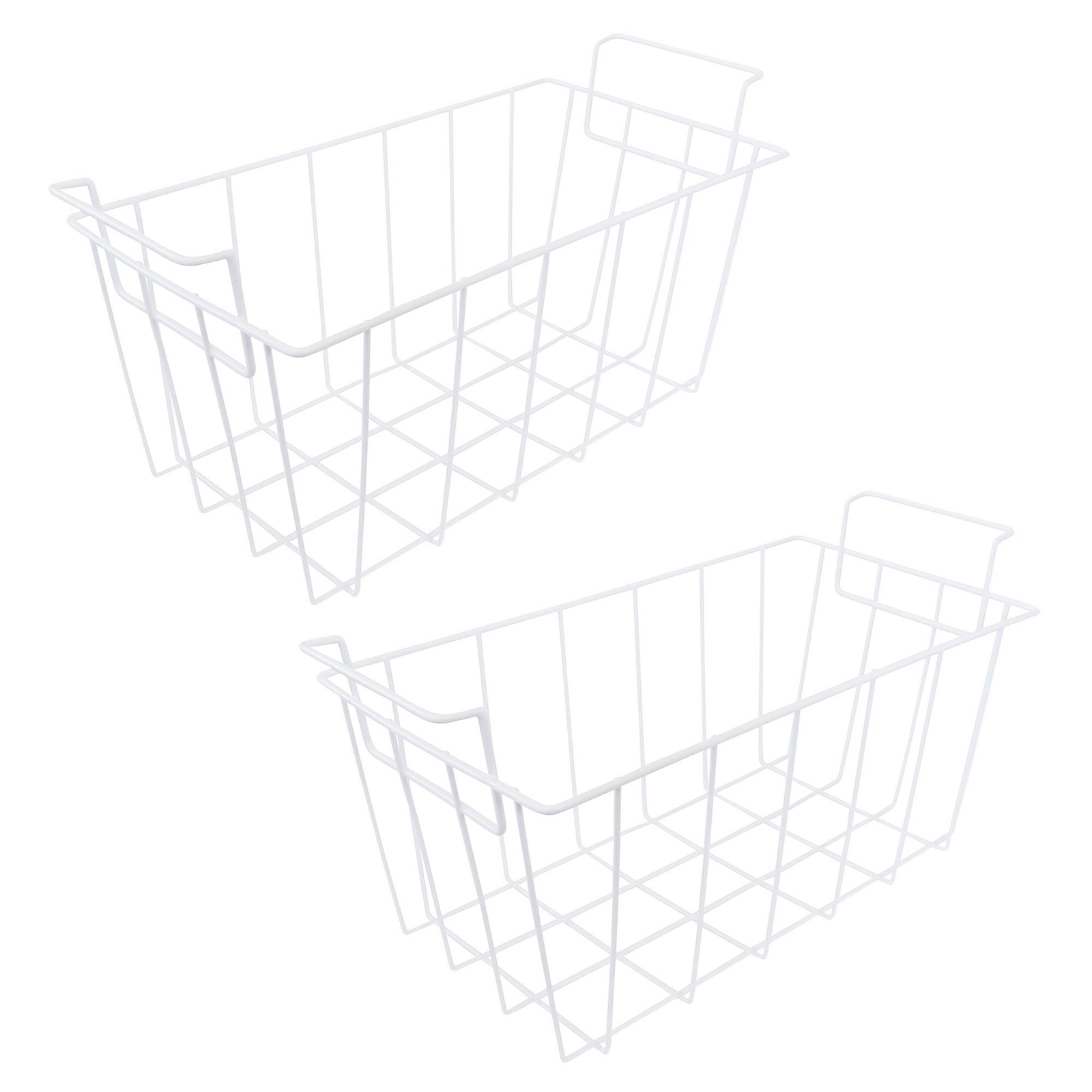 KITCHEN BASICS 101: 2 Pack WR21X10208 White Refrigerator Freezer Basket Repla...