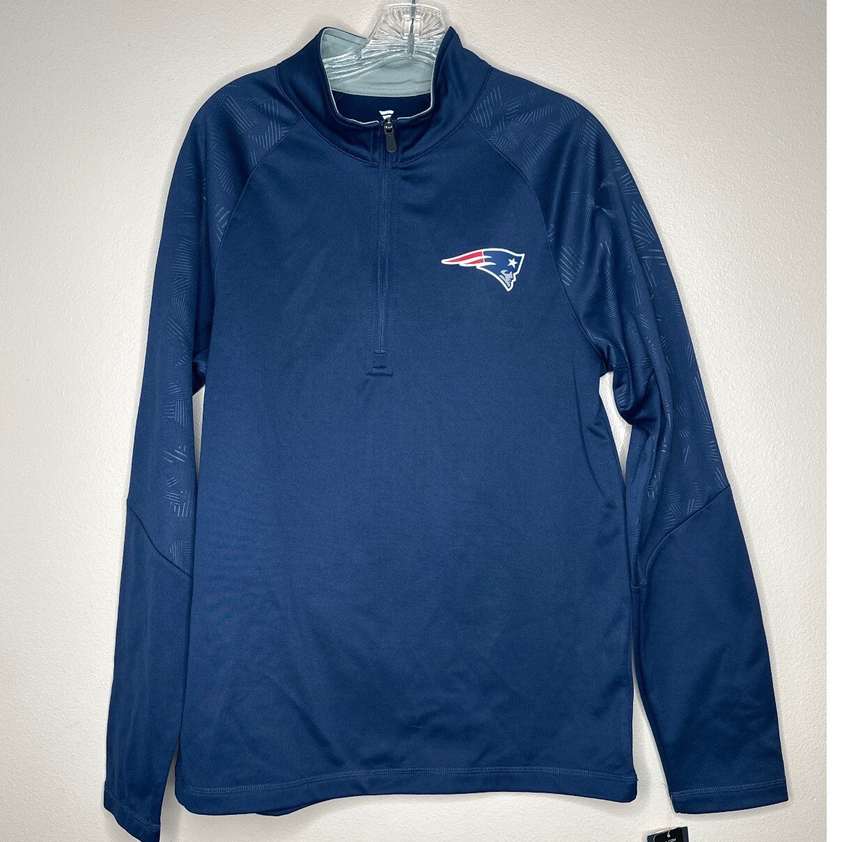 New England Patriots Shirt Men's M Fanatics NFL Blue Fleece Game Pullover NEW
