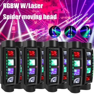 4x 80W Spider Bühnenlicht 80W 8 LED RGBW Moving Head DMX512 Disco DJ Partylicht