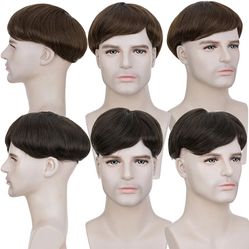 Men Toupee 100% Remy Human Hair Pieces Durable System Full Lace Base Hairpiece - Image 4 of 4