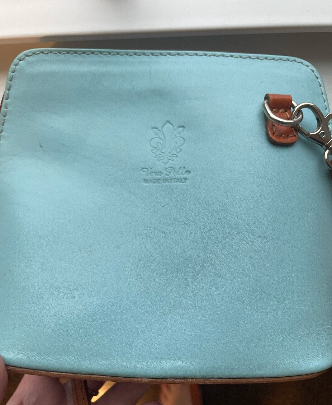 Light Blue Vera Pelle Small Crossbody Bag made in… - image 3