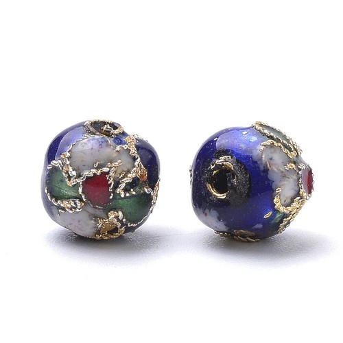 20pc Colorful Handmade Cloisonne Round Beads Mini Loose Spacer Beads Craft 7~8mm - Picture 2 of 2