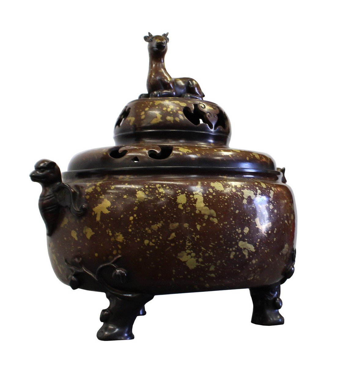 Chinese Fine Bronze Metal Deer Theme Incense Burner Ding Display cs2797S Chinese Fine Bronze Metal Deer Theme Incense Burner Ding Display cs2797S