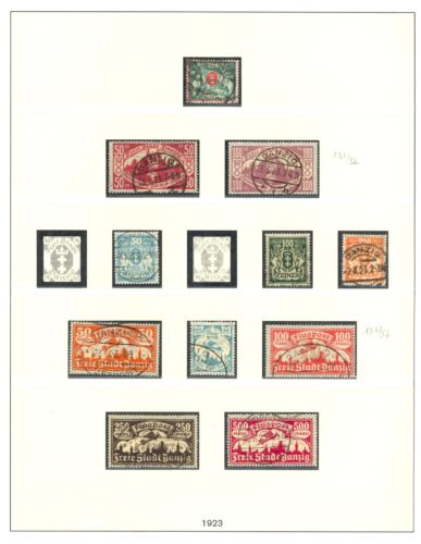 GERMANY - DANZIG- 1922/23 COLLECTION 84 STAMPS USED-- MOST VF -HIGH CATV. - Picture 3 of 6