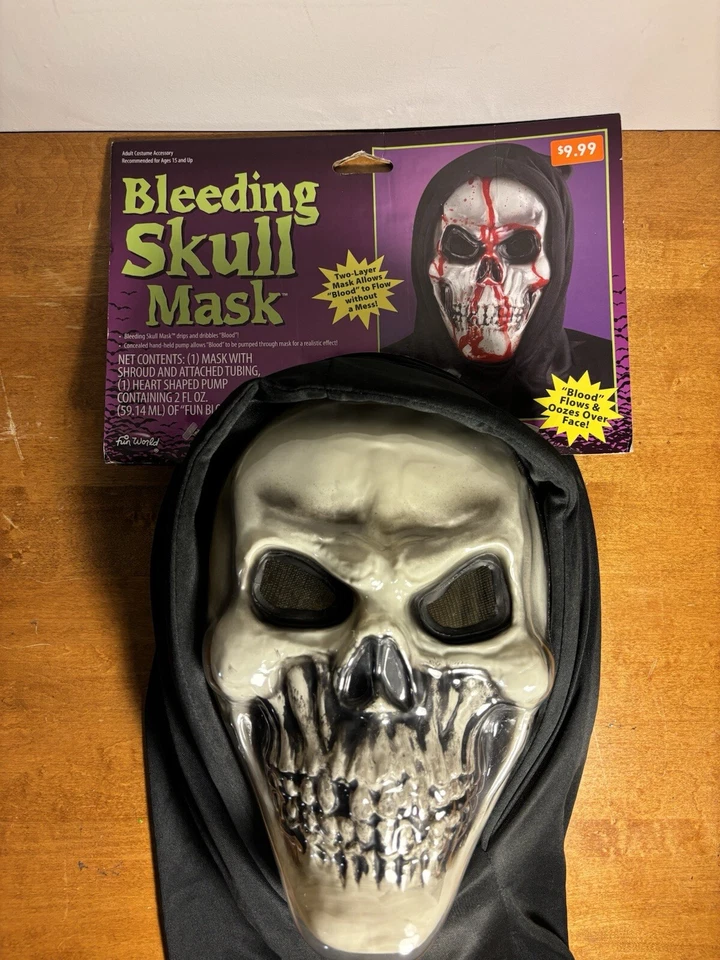 Halloween Mask Bleeding Skull Two Layer Fake Blood Flow Down Face Scary Effect - Image 3 of 4