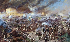 Polish Artillery Battle of Raszyn Painting by Wojciech Kossak Reproduction