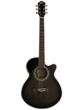 Oscar Schmidt OG10CEFTB Transparent Black Acoustic Electric Guitar 