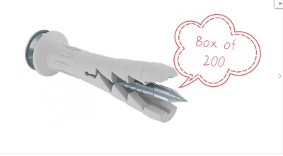 Box mit 200 Nylonhammer in Befestigung mit Senkkopf Kelnerschraube 6x35 Dübel