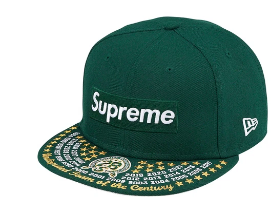 Chapeau Supreme Undisputed Box Logo New Era ajusté vert foncé taille 7 1/8