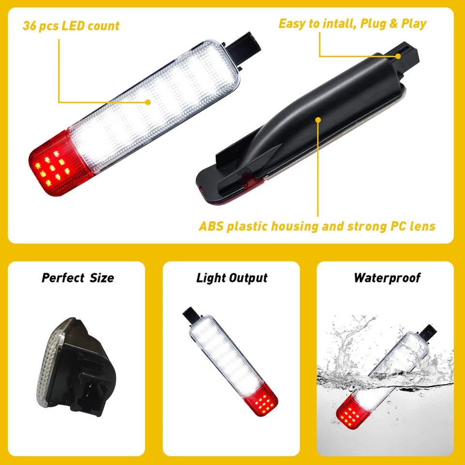 Door Panel Courtesy Light For Chevrolet Classic Silverado 1500 2500 3500 07 Pair - Image 4 of 4