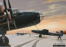 78 Sqn Halifaxe aviation Art Post Card Bomber Command Breighton airfield