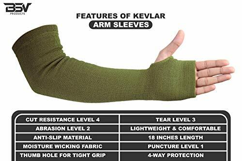 Arm Sleeves Cut/Scratch/Heat Resistant Made with Kevlar -Thumb Hole Sage Green - Picture 6 of 7