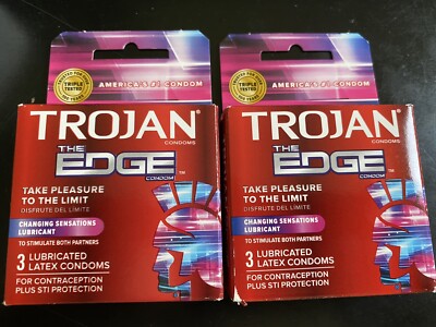 America's # 1 Choice, 2 Pack Trojan the Edge. 3 Pcs Lubricated Latex In Each Box | eBay America's # 1 Choice, 2 Pack Trojan the Edge. 3 Pcs Lubricated Latex In Each Box | eBay