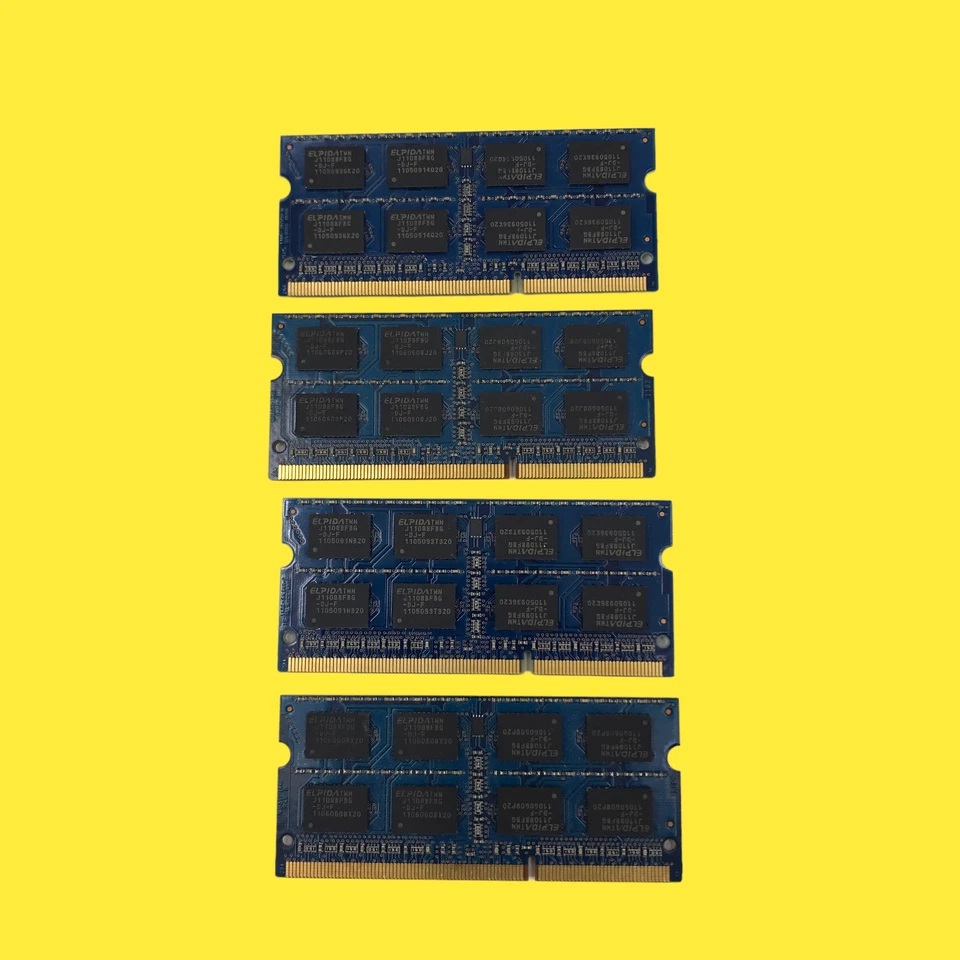 Lot Of 4 Elpida 2GB 2Rx8 PC3-10600S-9-10-F1 EBJ21UR8FU0-DJ-F #055 Z64/103 - Image 4 of 4