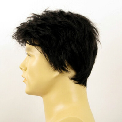 Perruque Pour Homme En Cheveux Naturels Noirs - Référence BENOIT 1B, Taille Moyenne, Raie Libre - Neuf Avec étiquettes