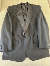 Burberry Vintage Satin Notch Lapel Wool Tuxedo Jacket in Black 44 R