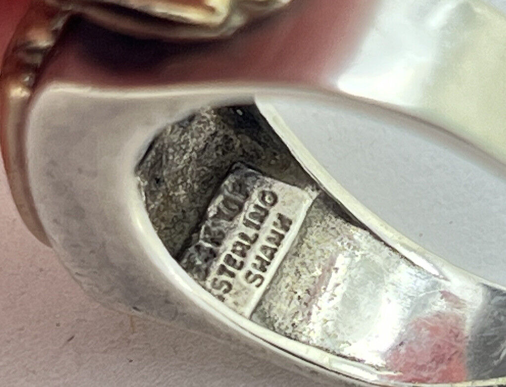 Franklin Mint 1987 Sterling Silver Shank 14k Top Art Deco CZ Franklin Mint 1987 Sterling Silver Shank 14k Top Art Deco CZ