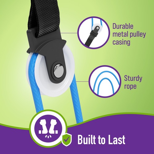 NEW Overhead Overdoor Shoulder Therapy Exercise Pulley Plastic Handles Blue - Picture 6 of 7