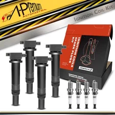 A-Premium 4x Ignition Coil & IRIDIUM Spark Plug Kit for Dodge Attitude Hyundai