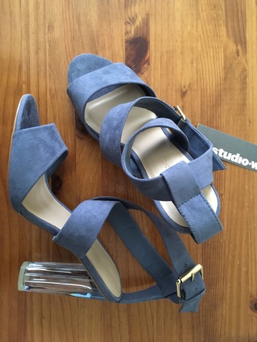 Studio.w Womens Blue Grey High Heel Sandal Clear Heel Size UK 6 RPR $109.95 - Picture 8 of 8