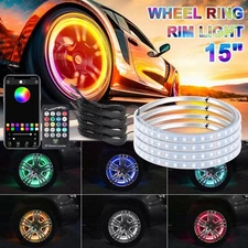 4x 15'' RGB Rim LED Lights for Wheels - For Truck & Car Applications