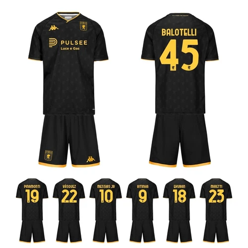 Complete Adult Kappa 3A Jersey GARA Genoa FC 2024/25 Pinamonti Balotelli Ekuban