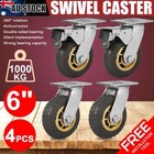 4X 6" 150mm Heavy Duty Swivel Caster 2 with Brakes Wheels Castor 1000KG Load