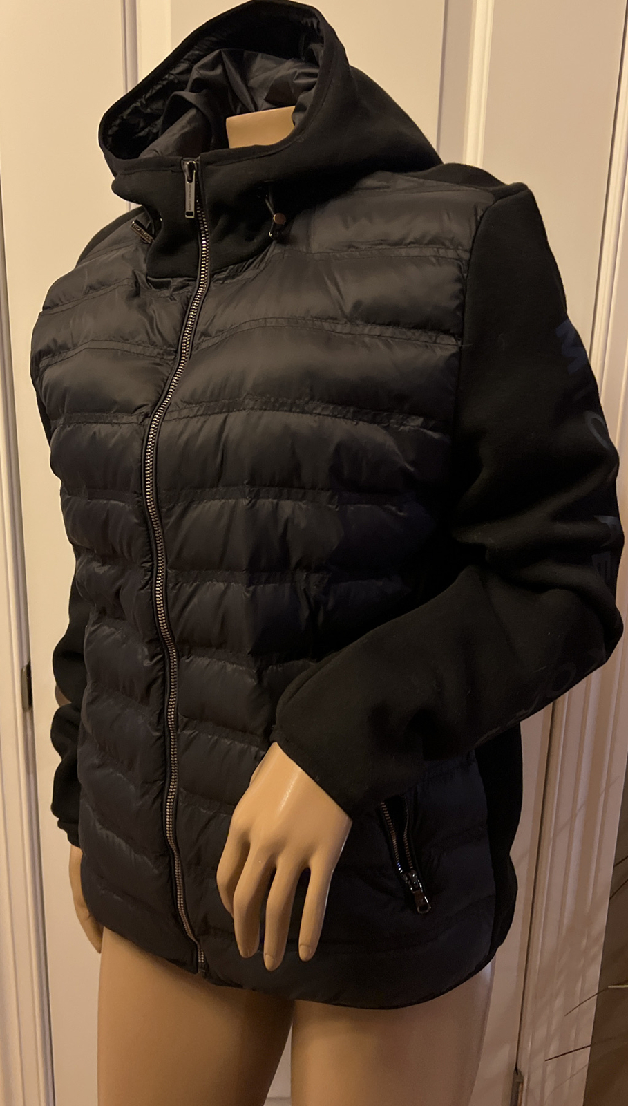 ALTRA MICHAEL KORS Puffer Jacket Full Zip Cappuccio Donna Taglia S Nero