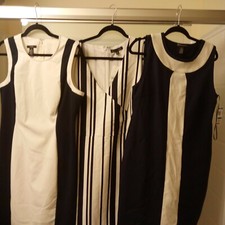 alfani i.n.c. xl 14 color block womens dress ivory navy banana republic all nwt