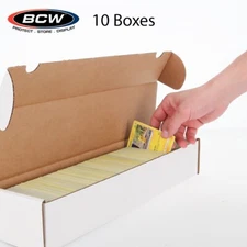 10 BCW Cardboard Card Storage Boxes Hold Sport & Gaming 930 Count Fit Coin Slabs