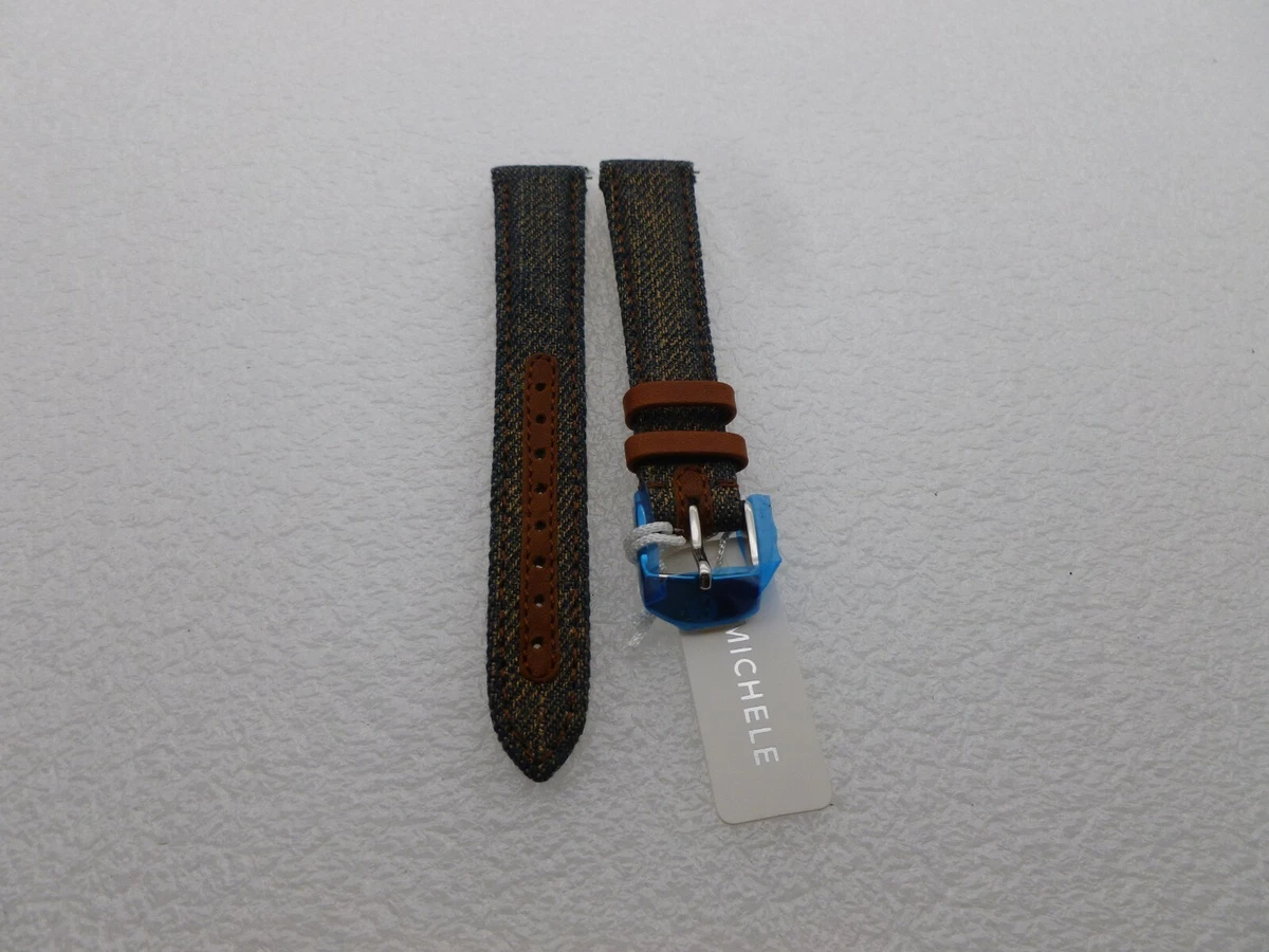 Genuine Michele 16mm Dark Denim Watch Band Strap NEW eBay