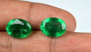 Muzo-Colombian-Emerald-Collection-Oval-Pair-100-Natural-13-15-Ct-AGSL-Certified