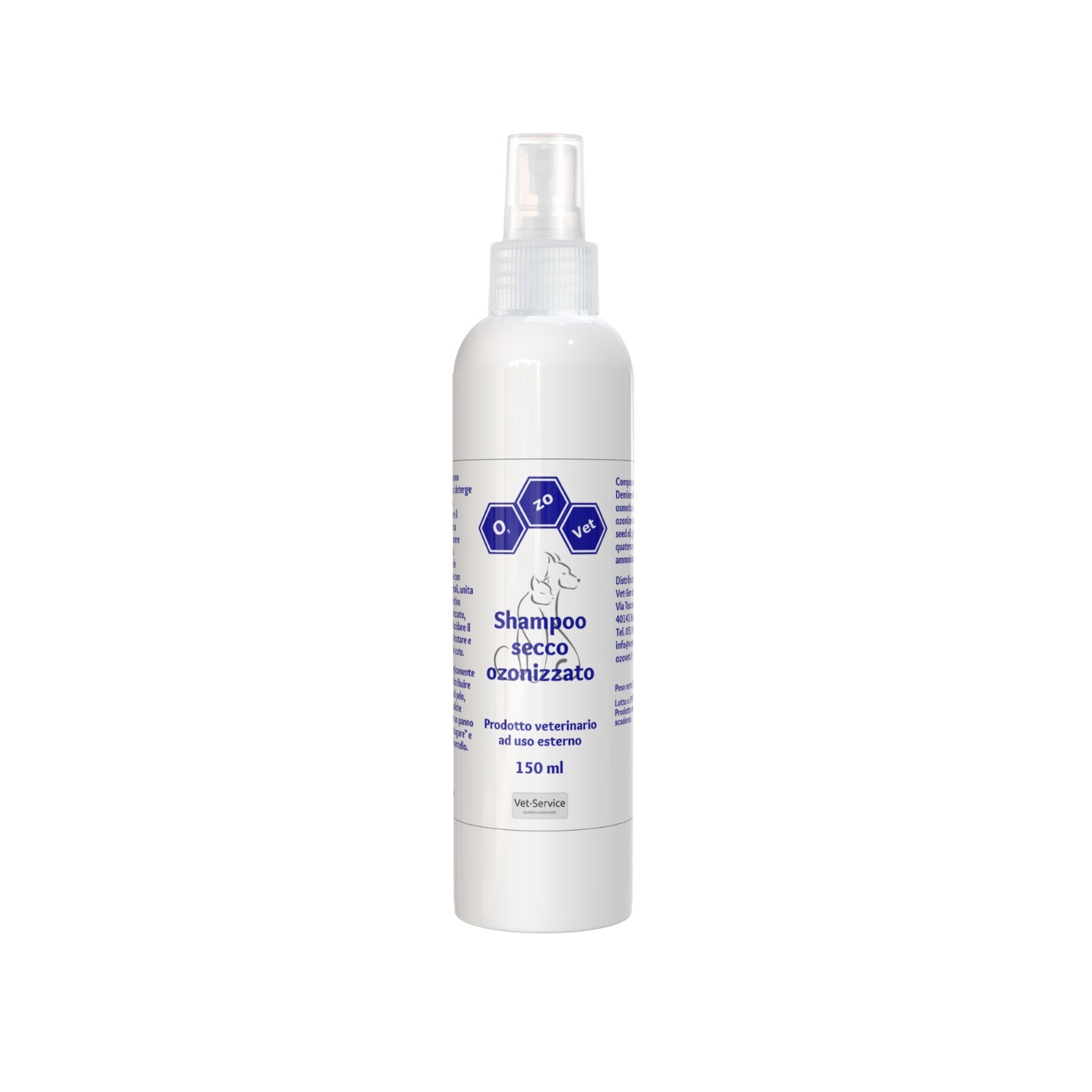 Ozo-Vet Shampoo Secco Gatti: Igiene all'Ozono Senza Risciacquo 150ml