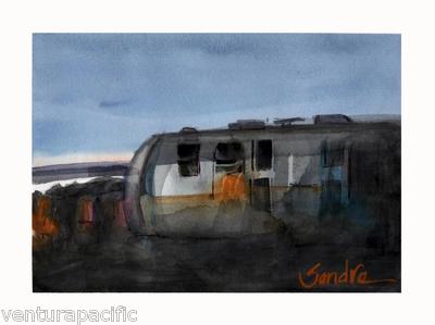 Airstream Trailer Faria Beach : SandraWatercolors  California Signed Art Print