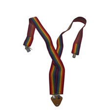 Vintage NWT Honcho Suspenders Wide Rainbow Pride LGBTQ Mork and Mindy 70s 80s