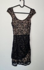 DRESS BLACK Bella D black lace sleeveless short dress women's S PROM