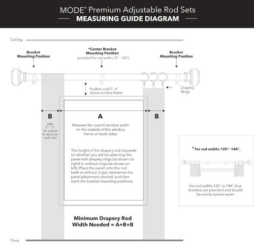 MODE Premium Collection 1 1/8" Diameter Curtain Rod Set with Brilliant Urn... - Picture 6 of 7