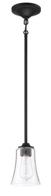 Flat Black One Light Mini Pendant from the Gwyneth Collection