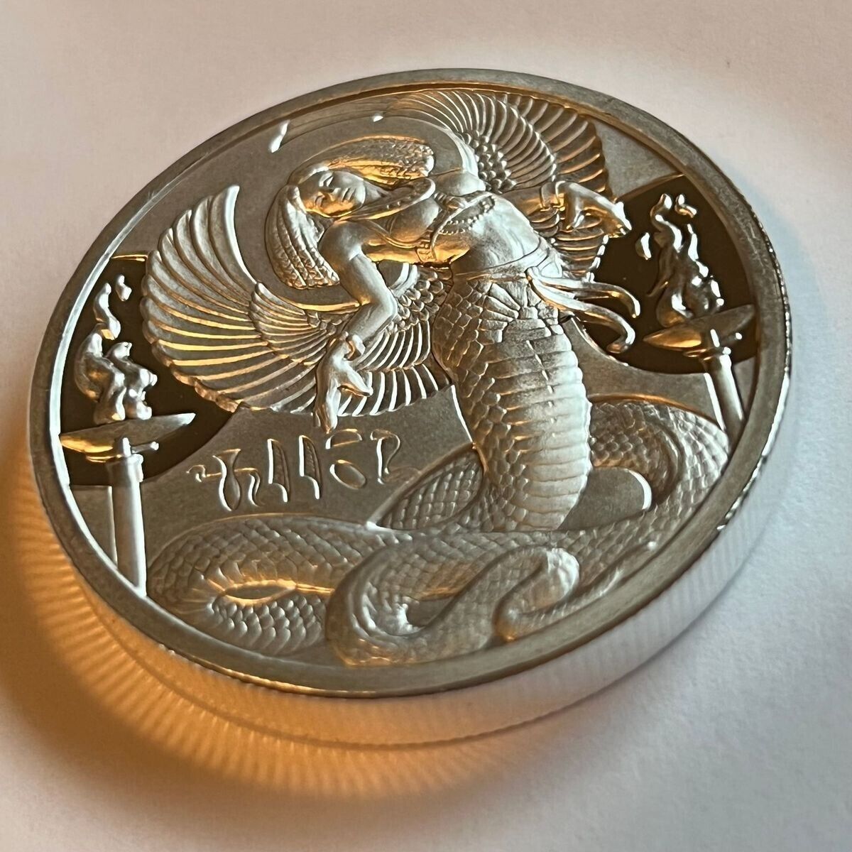 2 OZ .999 FINE SILVER WADJET EGYPTIAN GODS SERIES ULTRA HIGH 2 OZ .999 FINE SILVER WADJET EGYPTIAN GODS SERIES ULTRA HIGH