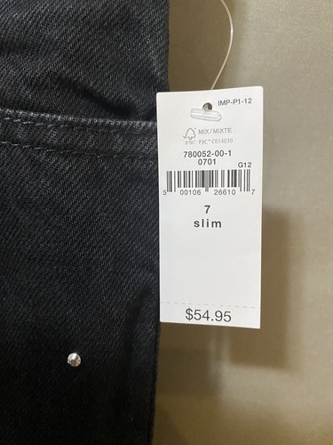NWT GAP Girls Zip Front Mid-Rise Rhinestone '90s Straight Jeans SZ 7 Slim Black - Picture 5 of 10
