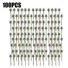 100Pcs 70mm Coconut Palm Trees For N Or HO Scale Layout Model Tree Decoration US