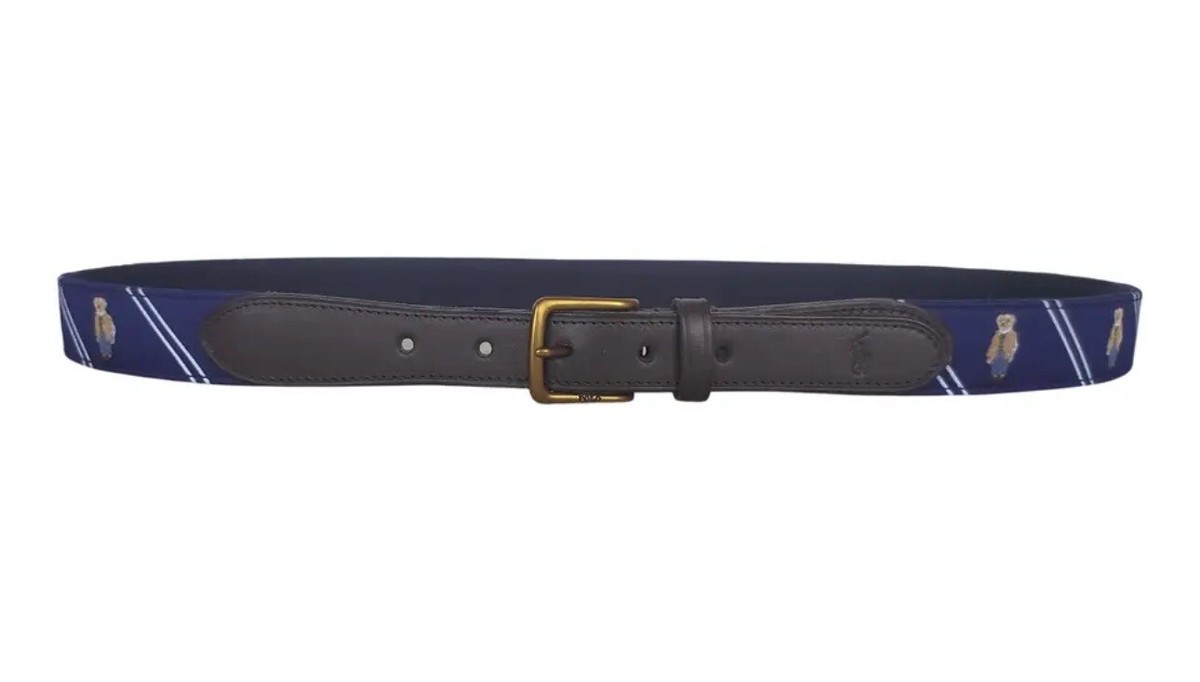 Polo Ralph Lauren Leather-Trim Polo Bear Belt | eBay