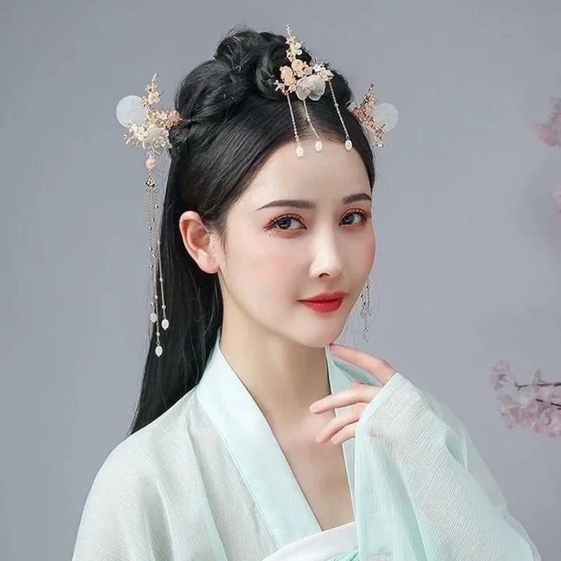 Ancient Women Girl Hanfu Tassel Hairpin Hair Stick Step Shake Fairy Headdress - Image 4 of 4
