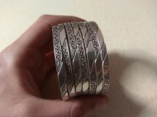 Set of 7 Silver Berber Bracelets from Morocco, Berber Bracelets