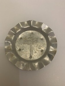 Vintage I Drink Coca Cola Aluminum Ashtray Crimped Edge