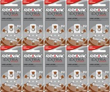 Rayovac Extra Hearing Aid Batteries, Size 312 Total of 60 Batteries. Exp 2029