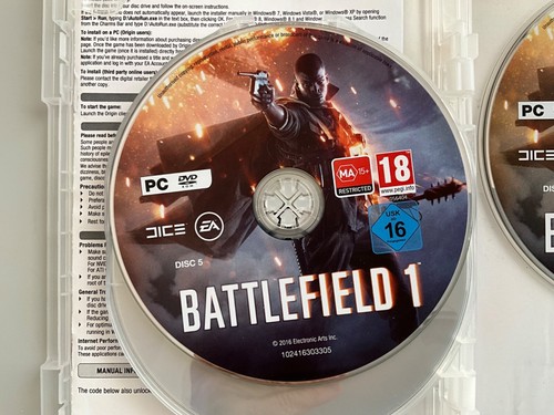 Battlefield 1 PC ROM DVD Complete - 5 DISCS - Free Post, Rare EA All Out War - Picture 19 of 24