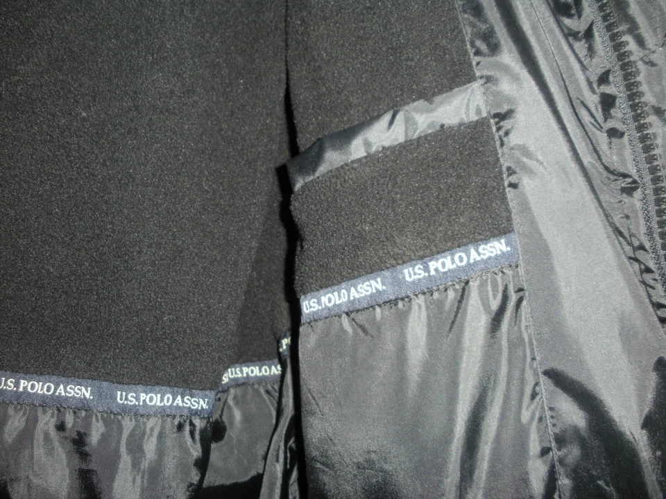 U.S. Polo Assn Puffer Jacket Black Removable Hood Front Pockets Lined Size S - Image 4 of 4