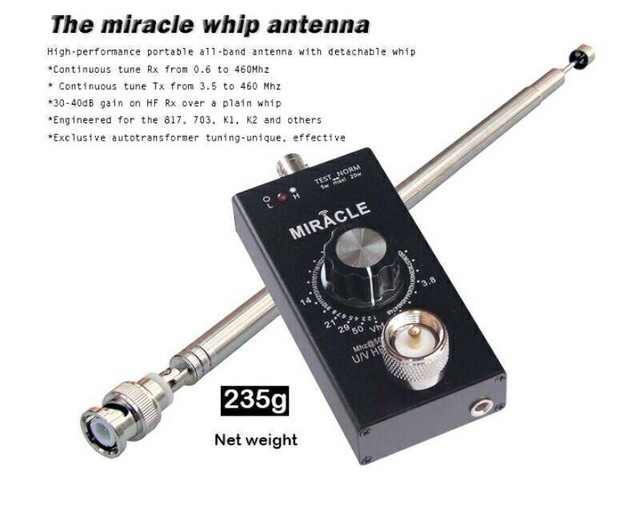LED SWR Bridge U//V HF QRP whip Antenna Miracle For YAESU FT817 ICOM 703 K1 K2