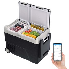 Dual Zone 12V Car Refrigerator Freezer 62QT 58L ,-4  68  , Cooler with Wheels